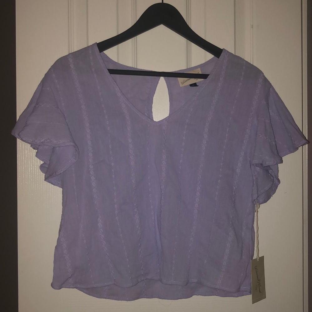 Lilac Embroidered Top
